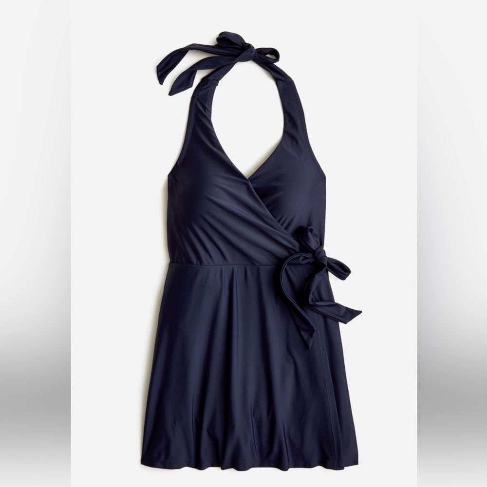 J.Crew Halter Swim Dress One Piece Swimsuit Size 12 in Navy Blue - NWT